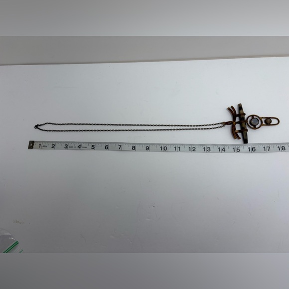 Artistic Vintage Metal and Stone Statement Necklace - Picture 10 of 10